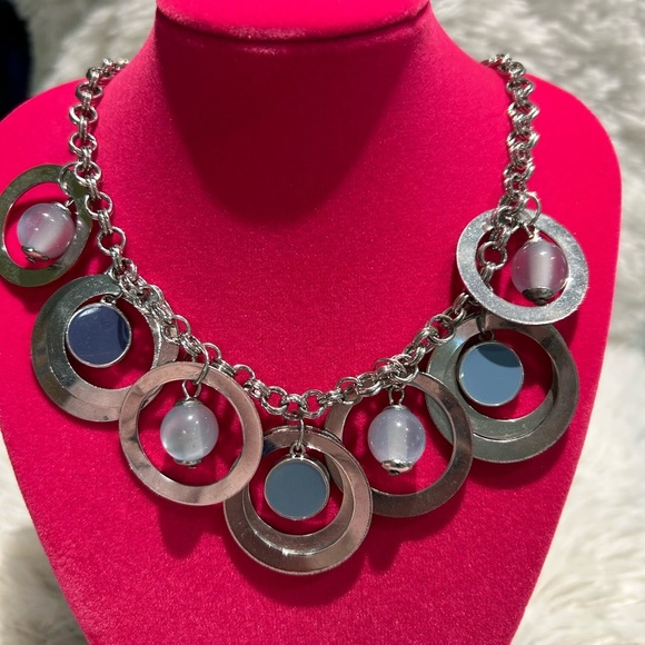 Paparazzi Silver/blueCircle Necklace - Picture 2 of 3